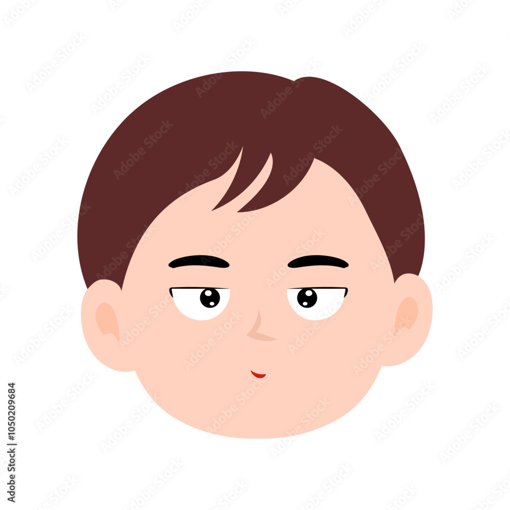 brown hair kawaii boys on different exspression design element stock. kawaii emoticon brown hair kawaii boys on different exspression design element stock. kawaii emoticon