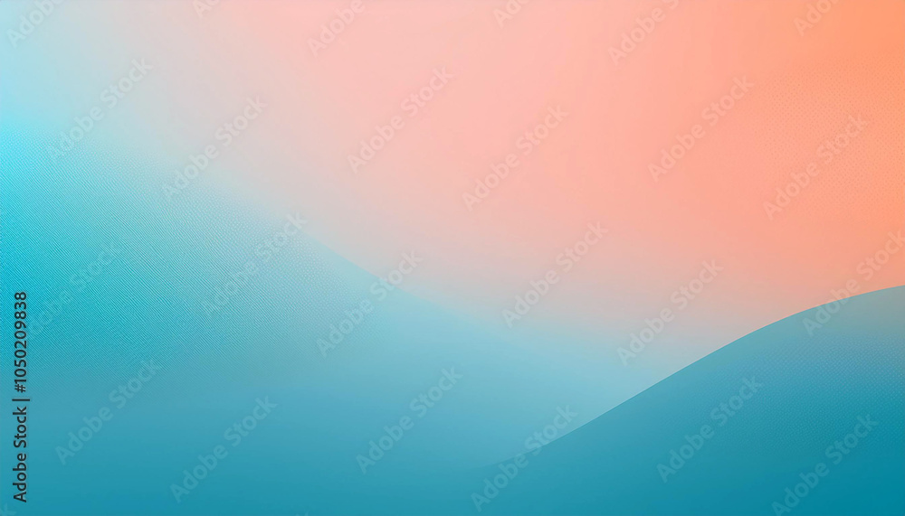 Fototapeta premium Serene Teal and Peach Hues Blend Seamlessly, Creating a Calming, Abstract Wave Pattern. Perfect for Backgrounds!