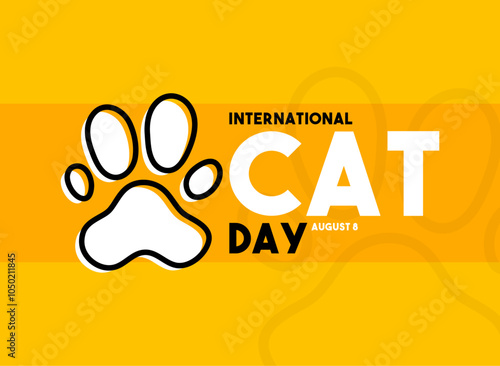 International Cat Day design vector. August 8. Cat paw print icon. Flat design vector. 