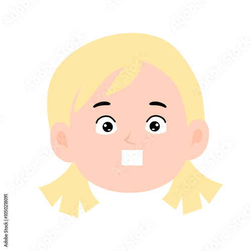 face expression kids element design character. cute kid face expression emoji emoticon. different postures with various emotions.