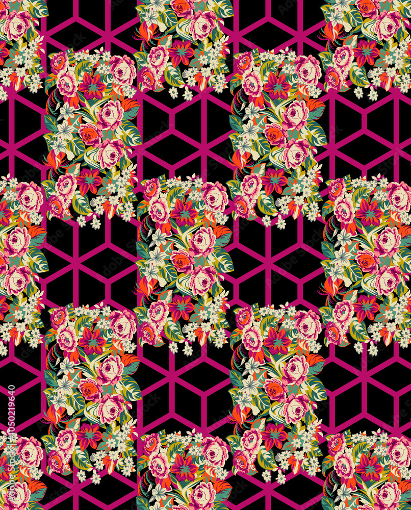 seamless beautiful wallpaper cards all over design floral leaf vintage ornament Victorian ethnic geometric print paisley