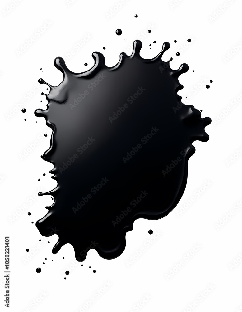 Fototapeta premium Black paint spilled on a white background