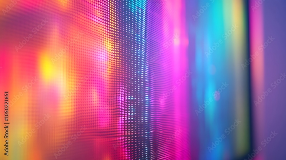 Pastel tv display with rainbow gradient and neon pixel noise Pastel tv display with rainbow gradient and neon pixel noise