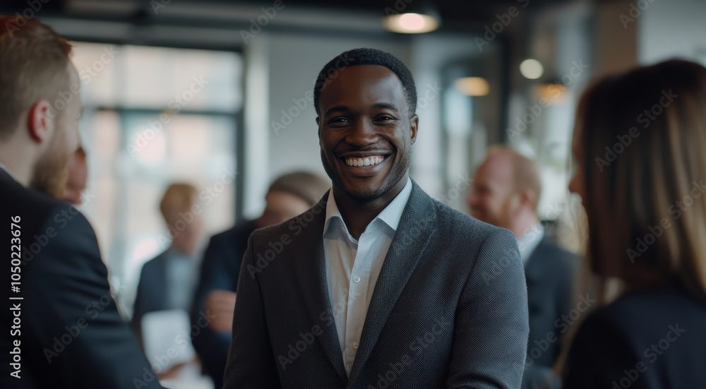 young businesspeople shake hands warmly, sealing a successful business deal during a networking event. The atmosphere is professional. young businesspeople shake hands warmly, sealing a successful business deal during a networking event. The atmosphere is professional.