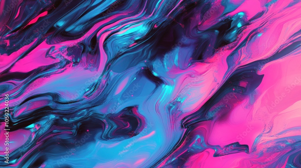 A vibrant abstract design featuring swirling pink, blue, and black colors. A vibrant abstract design featuring swirling pink, blue, and black colors.