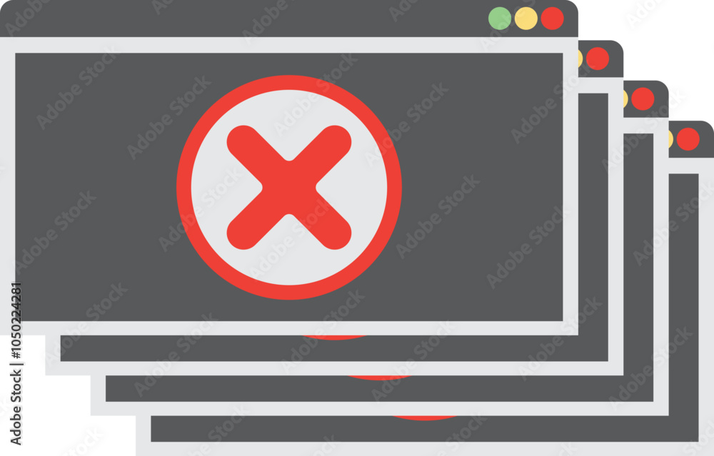 Obraz premium Warning Popup, Error System Symbol