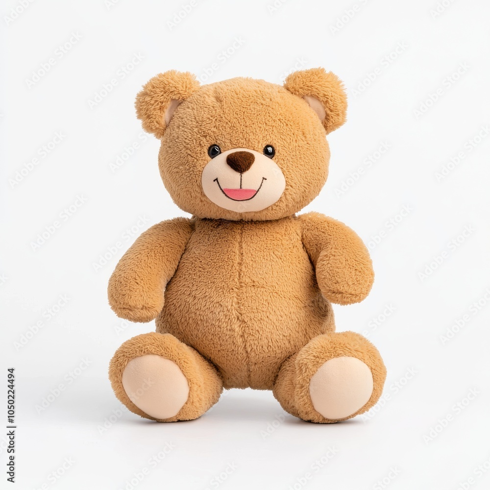 A cheerful, soft plush teddy bear with a warm smile, perfect for children and cuddles. A cheerful, soft plush teddy bear with a warm smile, perfect for children and cuddles.