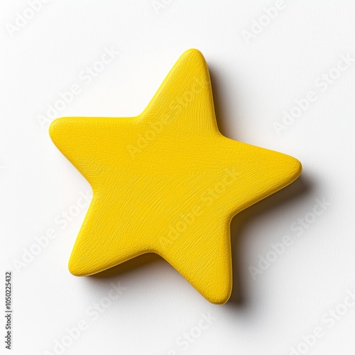 A bright yellow star shape against a textured white background, perfect for playful and whimsical design themes.