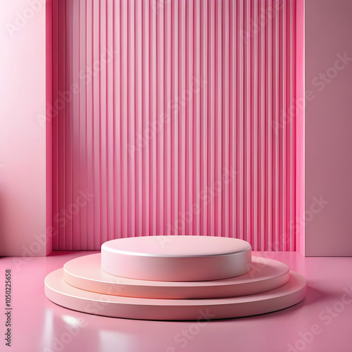 pink color podium background