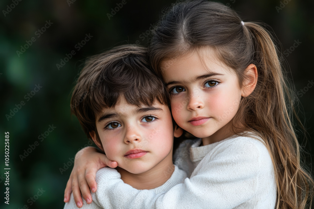 brother and sister comforting each other after argument, showcasing their bond and emotional connection. Their expressions reflect moment of reconciliation and support brother and sister comforting each other after argument, showcasing their bond and emotional connection. Their expressions reflect moment of reconciliation and support