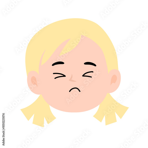 blondeand black  hair with young girls sad face expression collection