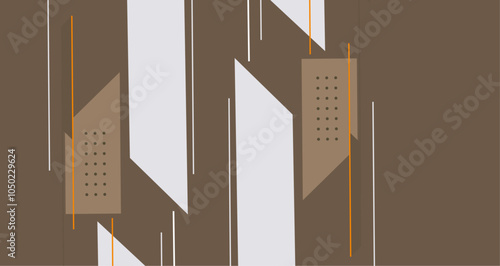 Abstract Modern Deep Green Design with Lines and Shapes