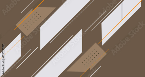 Abstract Modern Deep Green Design with Lines and Shapes