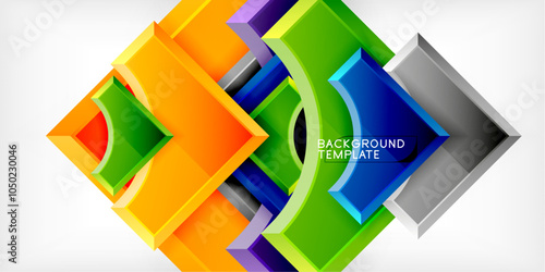 Arrow with round elements. Color geometric shapes background. Vector Illustration For Wallpaper, Banner, Background, Card, Book Illustration, landing page