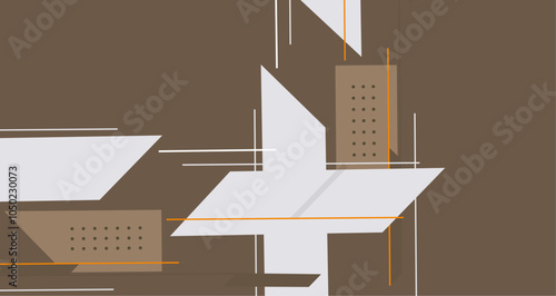 Abstract Modern Deep Green Design with Lines and Shapes