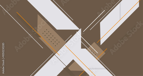 Abstract Modern Deep Green Design with Lines and Shapes