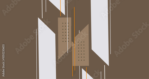 Abstract Modern Deep Green Design with Lines and Shapes