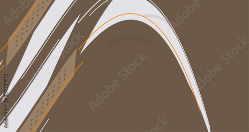 Abstract Modern Deep Green Design with Lines and Shapes