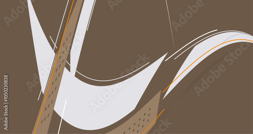 Abstract Modern Deep Green Design with Lines and Shapes