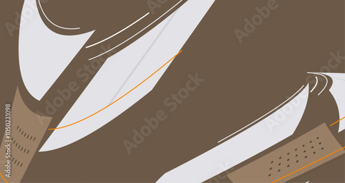 Abstract Modern Deep Green Design with Lines and Shapes