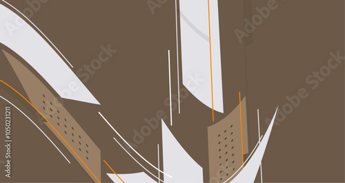 Abstract Modern Deep Green Design with Lines and Shapes