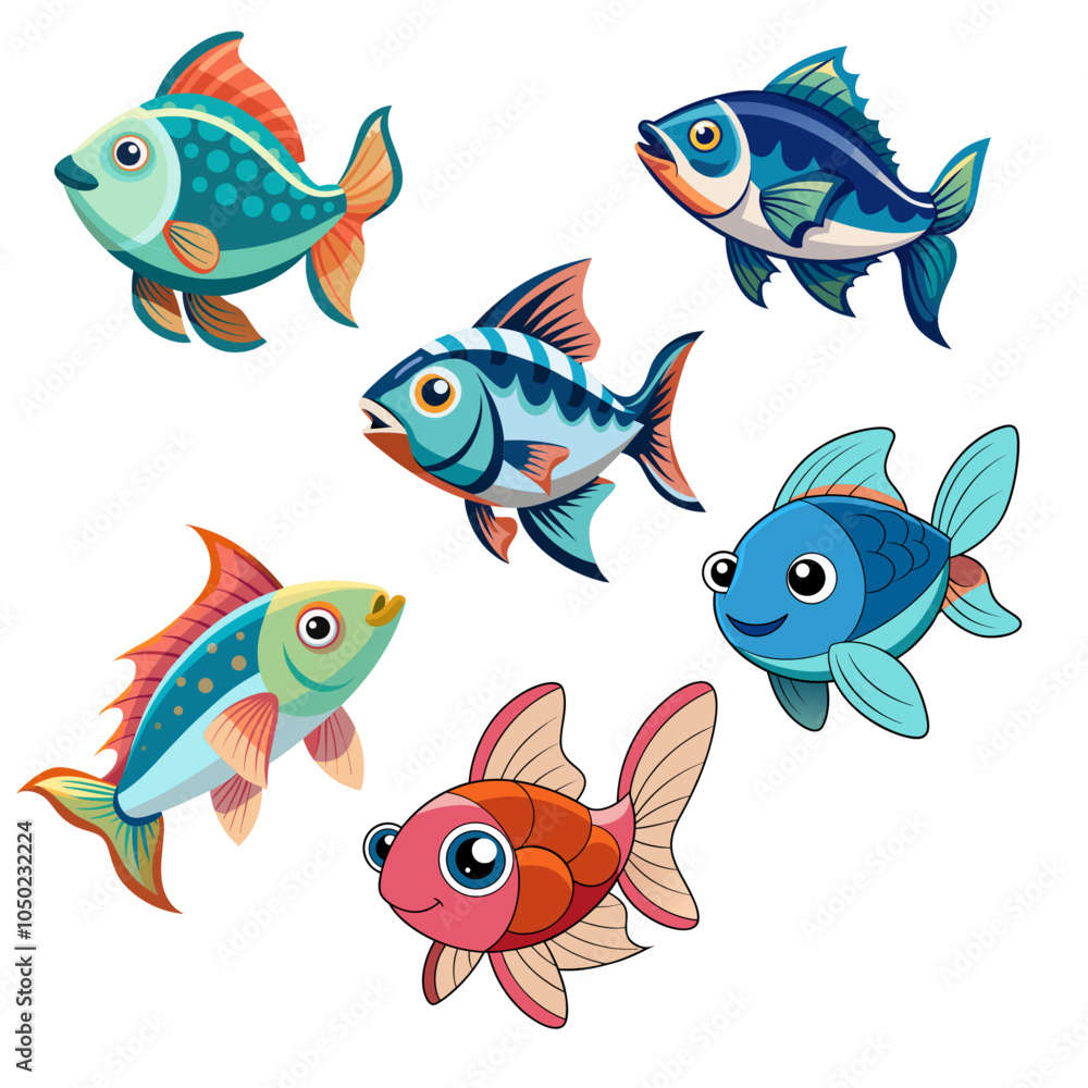 A School of Colorful Fish. A School of Colorful Fish.