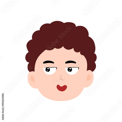 face expression kids element design character. cute kid face expression emoji emoticon. different postures with various emotions.