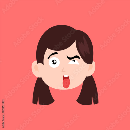 face expression kids element design character. cute kid face expression emoji emoticon. different postures with various emotions.