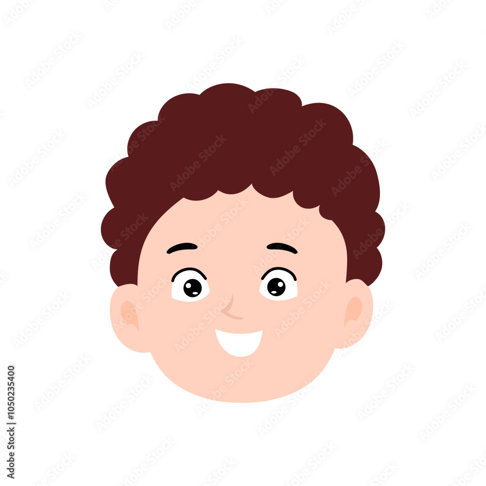Obraz premium face expression kids element design character. cute kid face expression emoji emoticon. different postures with various emotions.