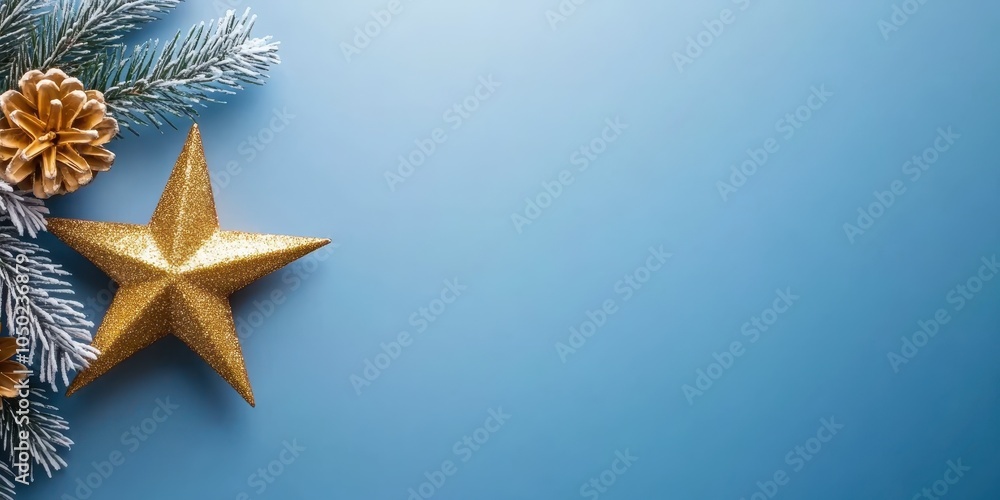Festive Holiday Decoration with Glittering Star Festive Holiday Decoration with Glittering Star