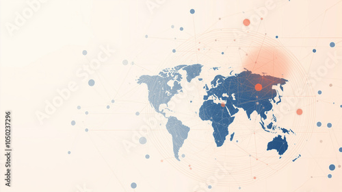 business graphic that visually represents the correlation between stock market trends and key global economic factors