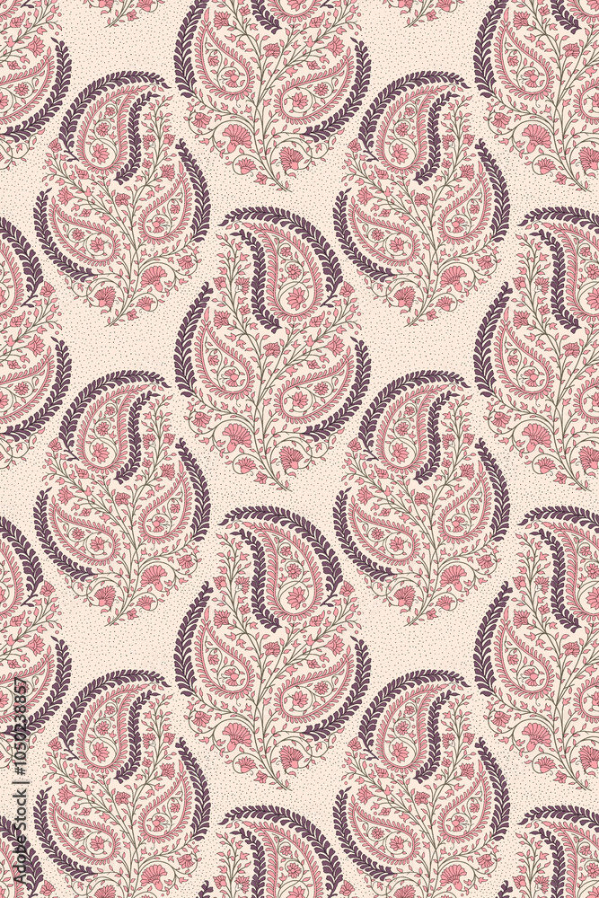 seamless beautiful wallpaper cards all over design floral leaf vintage ornament Victorian ethnic geometric print paisley