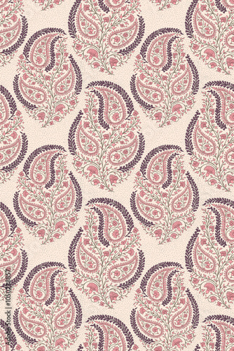 Obraz na płótnie seamless beautiful wallpaper cards all over design floral leaf vintage ornament Victorian ethnic geometric print paisley w salonie