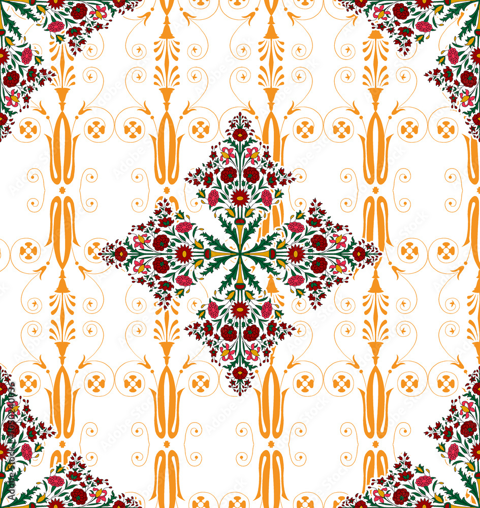 seamless beautiful wallpaper cards all over design floral leaf vintage ornament Victorian ethnic geometric print paisley