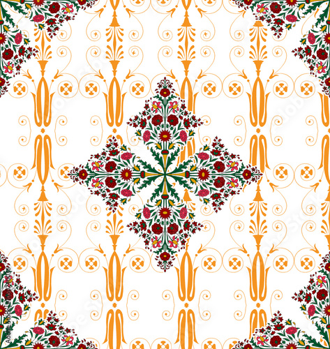 Obraz na płótnie seamless beautiful wallpaper cards all over design floral leaf vintage ornament Victorian ethnic geometric print paisley w salonie