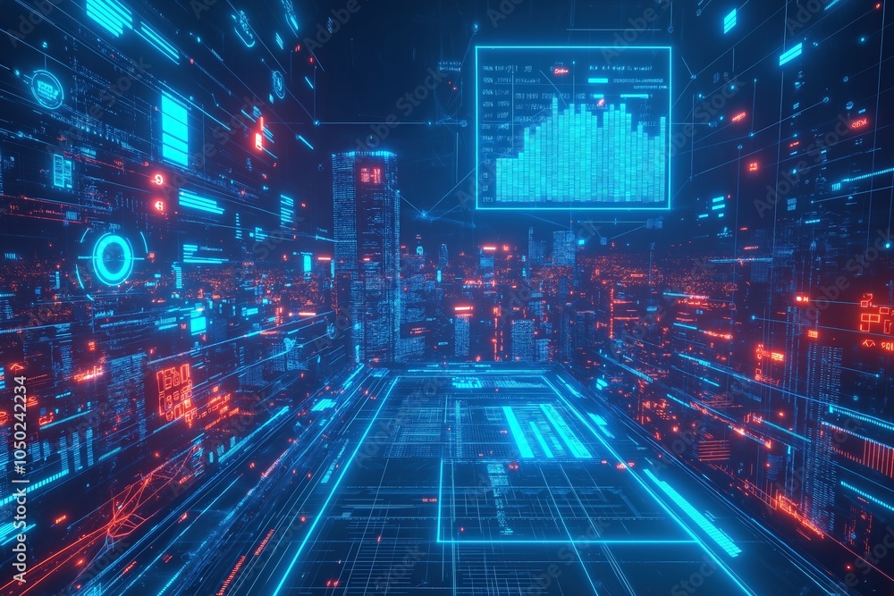 Futuristic Digital Cityscape A Glimpse into the Future of Urban Technology and Data Visualization Futuristic Digital Cityscape A Glimpse into the Future of Urban Technology and Data Visualization