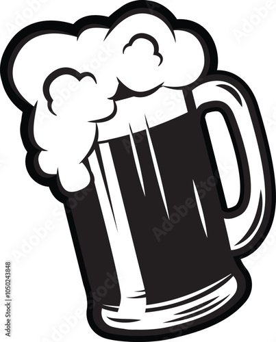 Pint of beer with a foam head