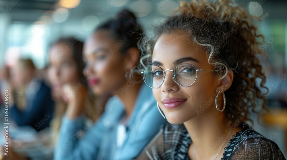 Confident Young Woman in Meeting Environment Confident Young Woman in Meeting Environment