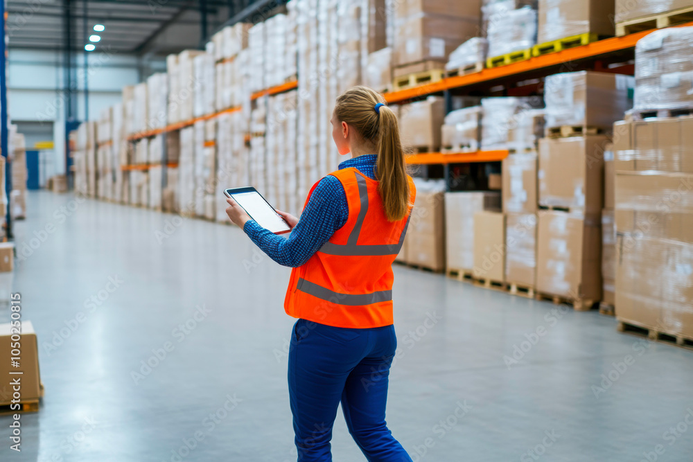 Obraz premium A woman wearing a safety vest and smiling