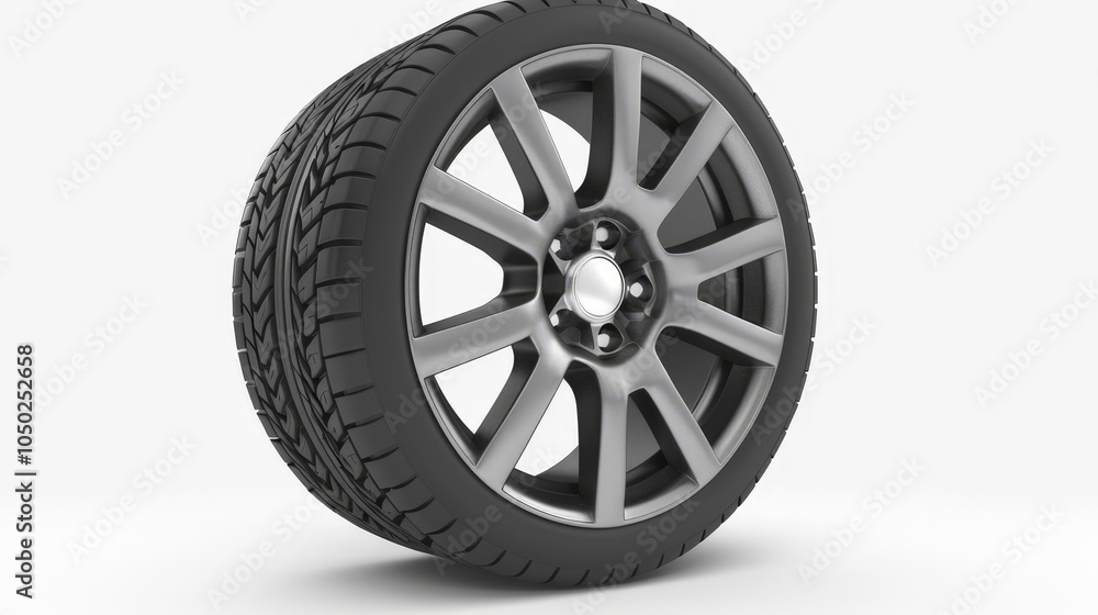 Fototapeta premium tire, car wheel isolated on white