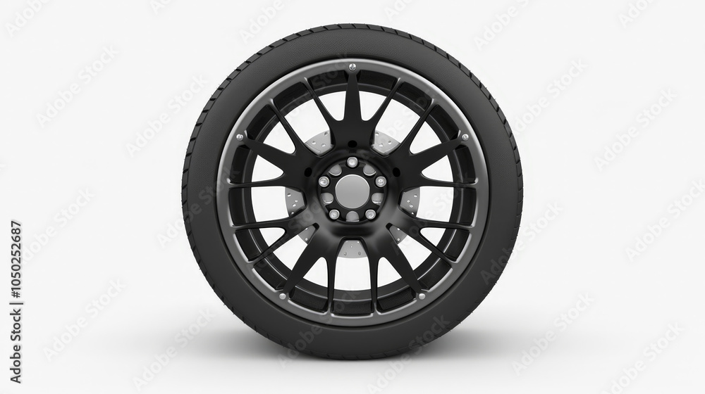 Fototapeta premium tire, car wheel isolated on white