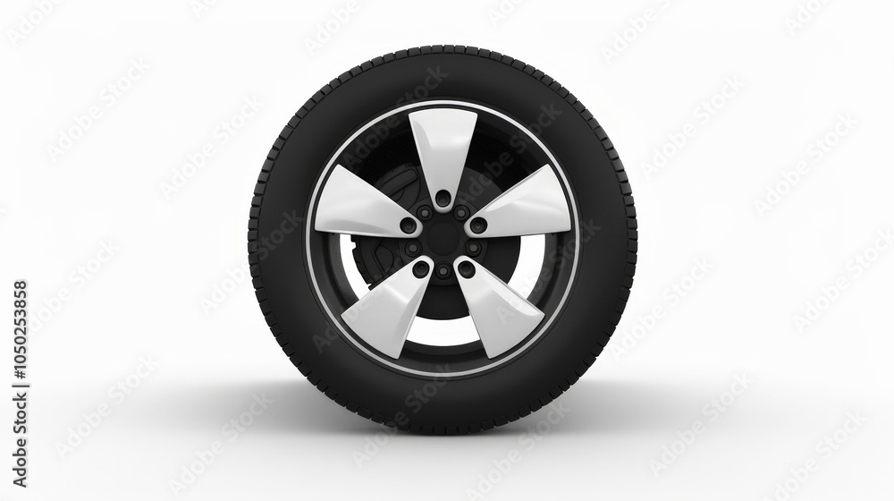 Fototapeta premium tire, car wheel isolated on white