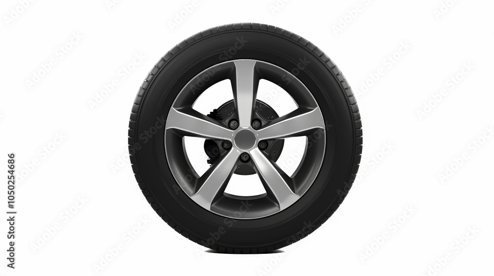 Fototapeta premium tire, car wheel isolated on white