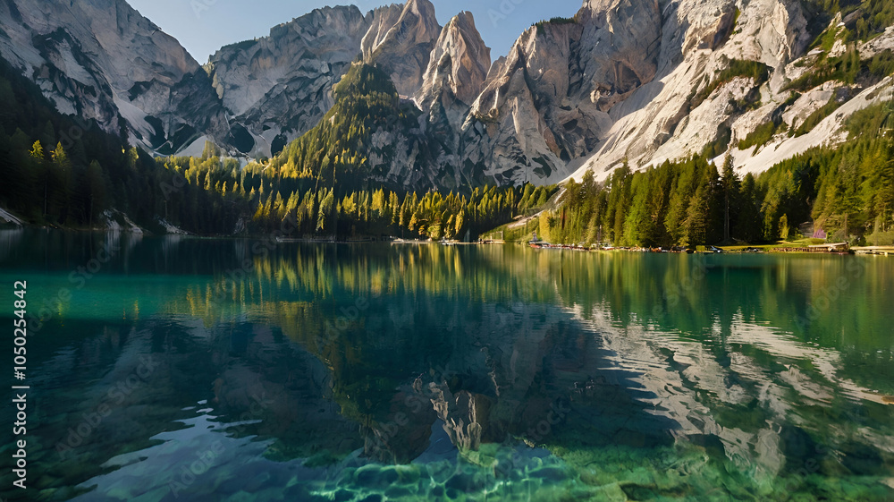 Fototapeta premium Lake Braies landscape