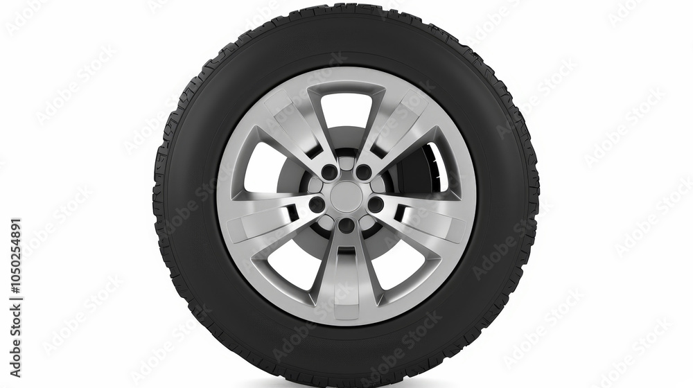 Fototapeta premium tire, car wheel isolated on white