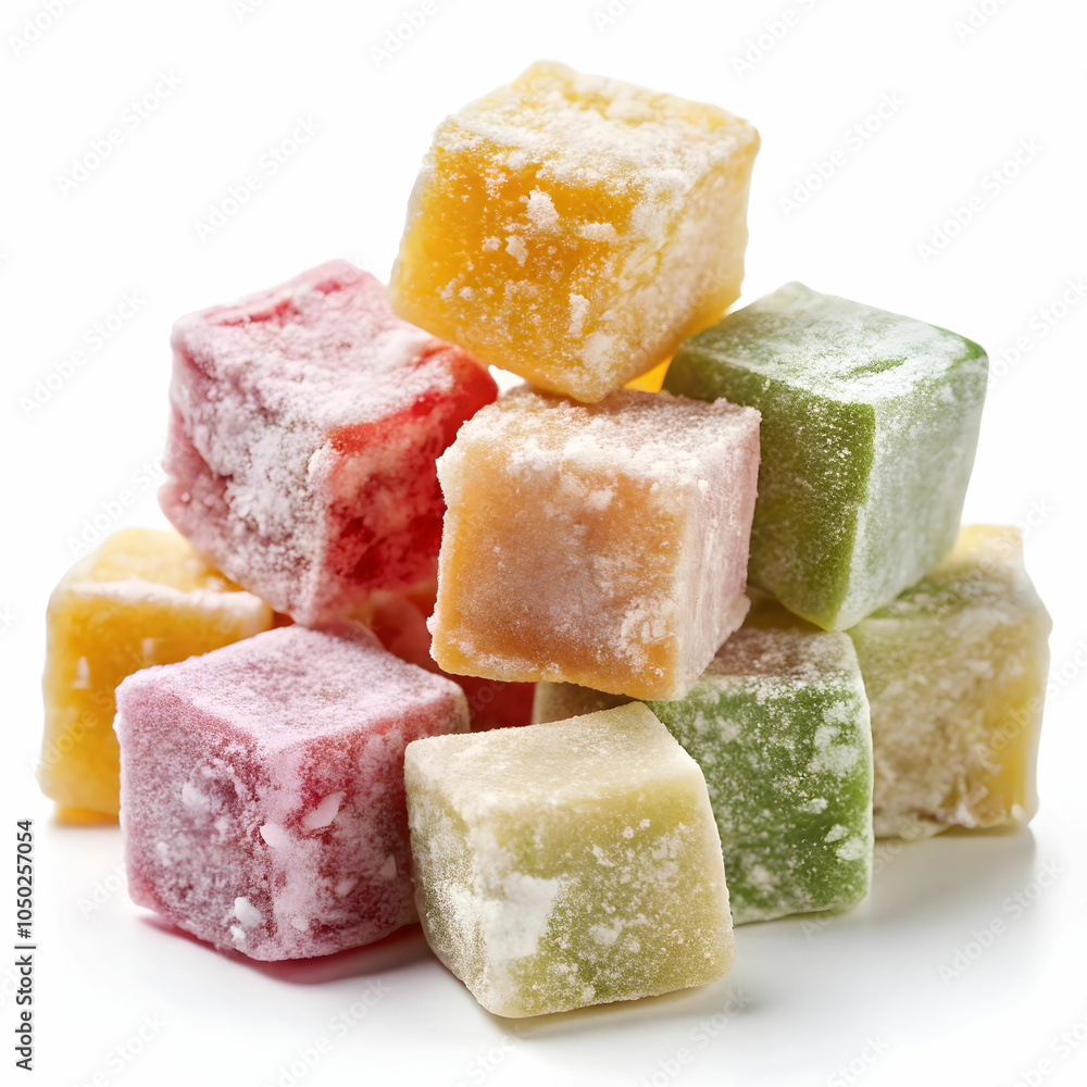 Tasty turkish delight isolated on white Tasty turkish delight isolated on white