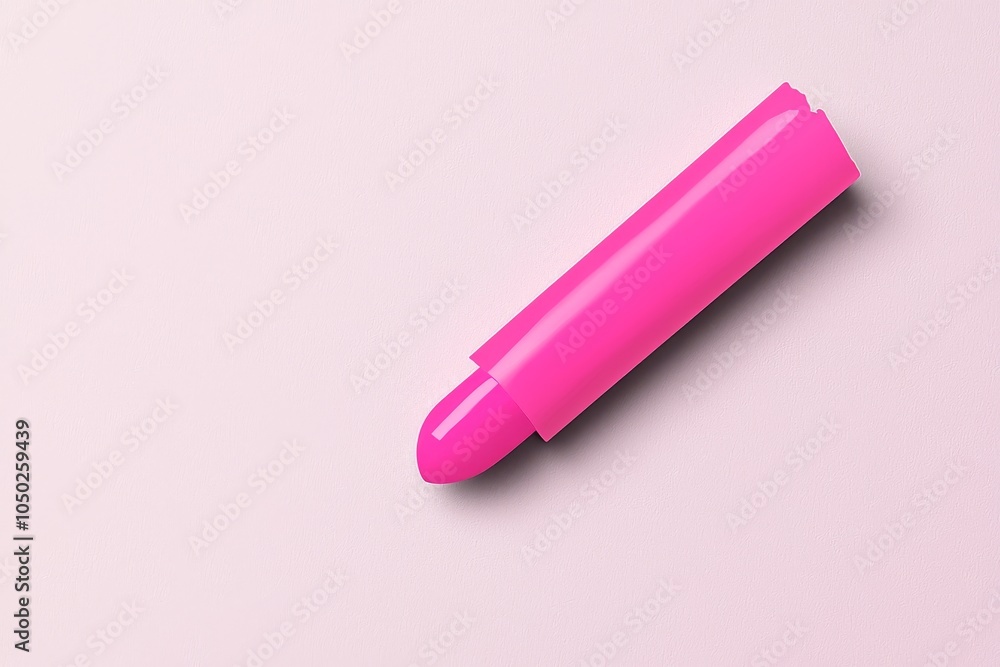 Vibrant pink crayon on a soft pastel background, showcasing its vivid color and sleek design. Vibrant pink crayon on a soft pastel background, showcasing its vivid color and sleek design.