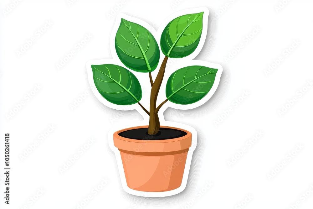 A vibrant green potted plant with lush leaves in a simple terracotta pot, adding a touch of nature to any space. A vibrant green potted plant with lush leaves in a simple terracotta pot, adding a touch of nature to any space.