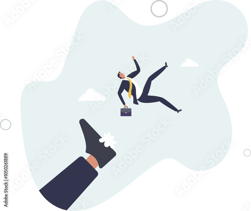 Being fired from work, company lay off or underperform employee, business failure or mistake concept.flat characters.