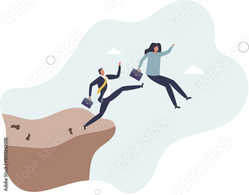 Business dishonesty, betrayal or jealousy colleague, career competitor or cheating concept.flat characters.